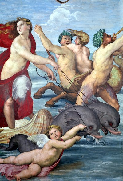 Galatea ، تفاصيل mermen والدلافين ، 1506 فريسكو تفاصيل 56473 بواسطة رافايللو سانزيو رافائيل