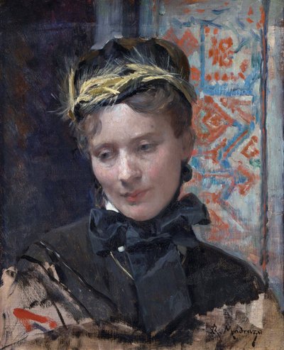 صورة لسيدة - Peinture de Raimundo de Madrazo y Garreta (1841-1920) ، زيت على قماش 1885-1896 - المعرض الوطني ، لندن 49،5x40 بواسطة Raimundo de Madrazo y Garreta