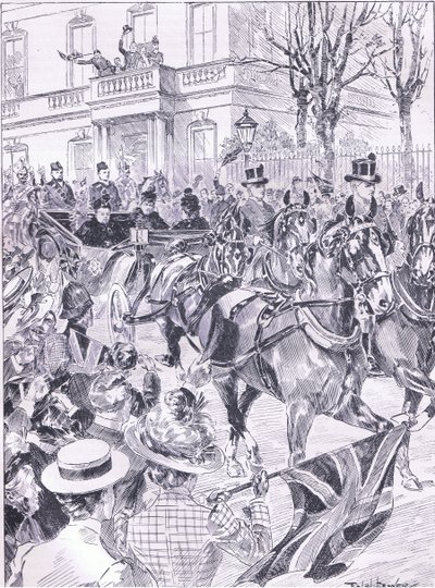آخر زيارة قامت بها كوينز إلى لندن في مارس 1900 ، التوضيح من كاسلز لتاريخ إنجلترا ، في القرن العشرين بواسطة رالف كليفر