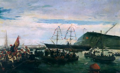 Catalan volunteers embarking for the war in Cuba in 1870 بواسطة Ramón Padró y Pedret