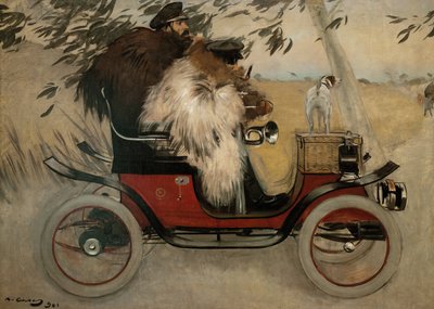 رامون كاساس وبير روميو في سيارة - كاساس ، رامون (1866-1932) - 1901 - زيت على قماش - 208 × 291 - المتحف الوطني للفنون في كاتالونيا ، برشلونة بواسطة رامون كاساس