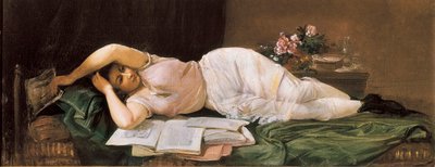 تكذب امرأة. لوحة لرامون مارتي وألسينا (1826-1894). زيت على قماش. إسبانيا ، El Vendrell. متحف البيت باو كاسالز. بواسطة رامون مارتي Alsina