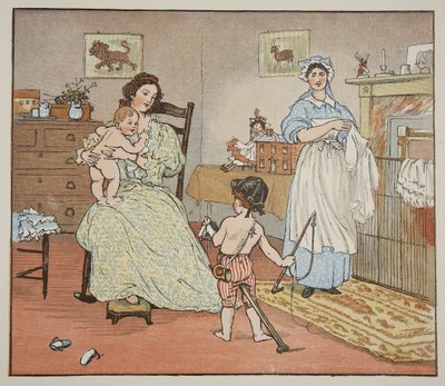 وداعا ، رضيع ، رسم توضيحي من "Hey Diddle Diddle and Bye، Baby Bunting" ، 1882 بواسطة راندولف كالديكوت