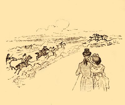يراقب المتفرجون بينما يطارد جون جيلبين عبر الريف ، 1878 ، c1918. بواسطة راندولف كالديكوت