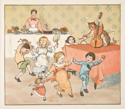 مرحبًا ، diddle ، diddle ، من كتاب صور Hey Diddle Diddle ، حانة 1882 (نقش ملون) بواسطة راندولف كالديكوت