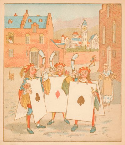 منفاخو القرن يرتدون أوراق اللعب ، 1880. بواسطة راندولف كالديكوت
