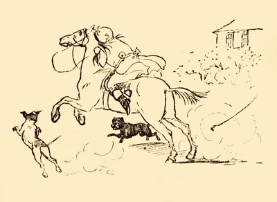 يطارد جون جيلبين الكلاب حيث كان حصانه يركض خارج نطاق السيطرة ، 1878 ، c1918. بواسطة راندولف كالديكوت