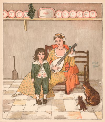 ماستر بيل بريمروز يستعد لغناء القصة ، c1879. بواسطة راندولف كالديكوت