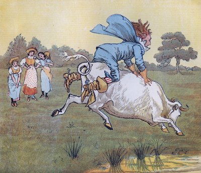 قالت: لم يسألك أحد يا سيدي. رسم توضيحي لراندولف كالديكوت لقافية الحضانة `` The Milkmaid 