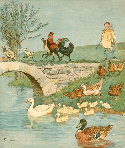صبيان المزارعين مع الدجاج والبط ، c1881. بواسطة راندولف كالديكوت