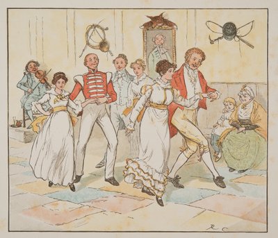 The Soldier and his Bride, from The Hey Diddle Diddle Picture Book, pub.1882 (colour engraving) بواسطة راندولف كالديكوت