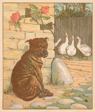 الكلب الذي يقلق القطة ... ، c1878. بواسطة راندولف كالديكوت