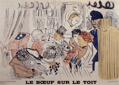 Le Boeuf sur le Toit، رسم توضيحي من العدد الأول من مجلة "لا فوغ الموسيقية بواسطة راؤول دوفي