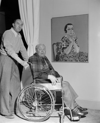 الرسام راؤول دوفي في البندقية (على كرسي متحرك) - 1952 (صورة بالأبيض والأسود) بواسطة راؤول دوفي