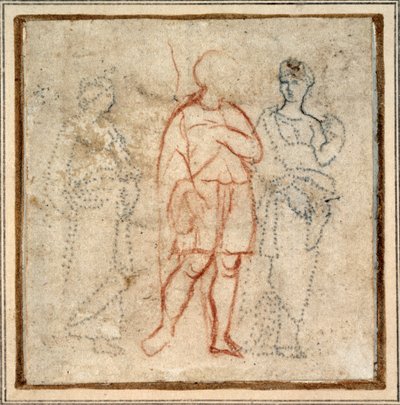 Aeneas escorted by Dido, study for the border scene (3rd compartment left) of the 