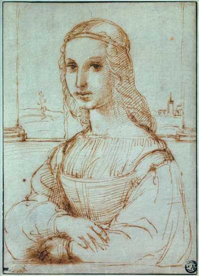 Portrait of Florentine Lady Drawing by Raffaello Sanzio dit Raphael (1483-1520) 1504 Paris, Musee du Louvre بواسطة رافائيل