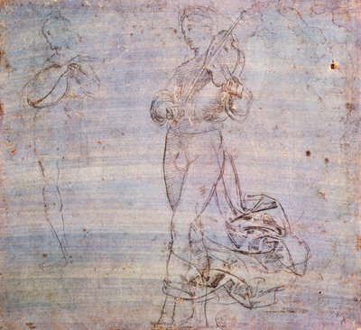 Study for figure with musical instrument بواسطة رافائيل