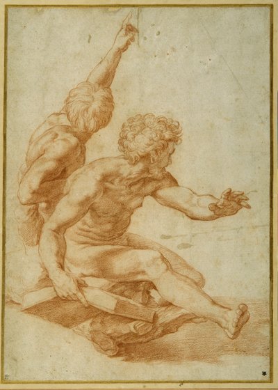 Nude studies for St. Andrew and another apostle in 