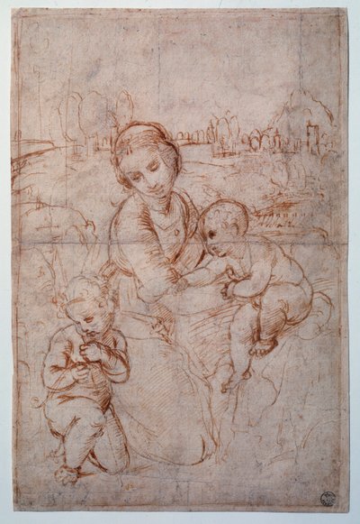 The Virgin of Prince Esterhazy Study - Drawing, c.1507-1508 بواسطة رافائيل