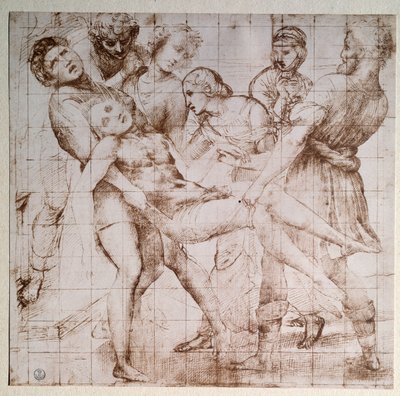 The study deposition for the altarpiece Baglioni - drawing, c.1507 بواسطة رافائيل