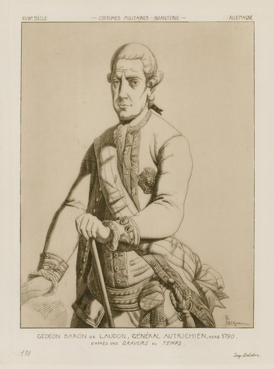 البارون جدعون فون لودون ، الجنرال النمساوي ، حوالي عام 1790 بواسطة رافائيل جاكيمين