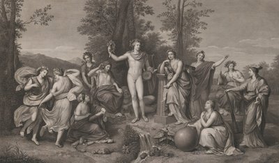 أبولو ويفكر على بارناسوس ، 1784. ، 1784. بواسطة رفائيل مورغن