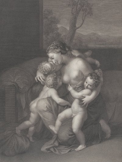 صدقة مع ثلاثة أطفال صغار ، 1795. بواسطة رفائيل مورغن