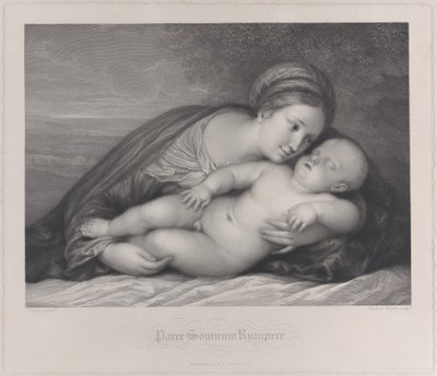 مادونا تحتضن الطفل المسيح النائم ، 1797. بواسطة رفائيل مورغن