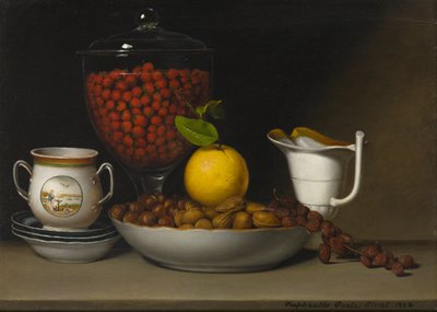 الحياة الساكنة - الفراولة والمكسرات ، ج 1822 بواسطة رافائيل بيل