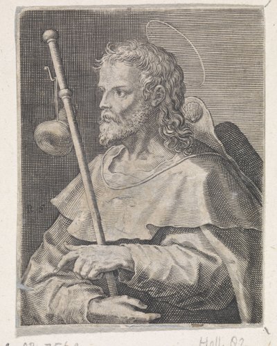 الرسول يعقوب الأكبر المسيح ومريم والرسل الاثنا عشر (عنوان السلسلة) بواسطة Maerten de Vos (منسوب إلى)