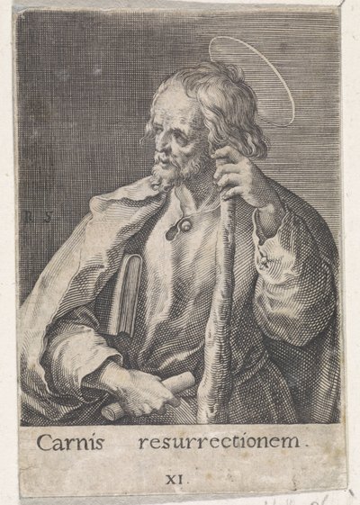 الرسول يعقوب الصغرى المسيح ومريم والرسل الاثنا عشر (عنوان السلسلة) بواسطة Maerten de Vos (منسوب إلى)