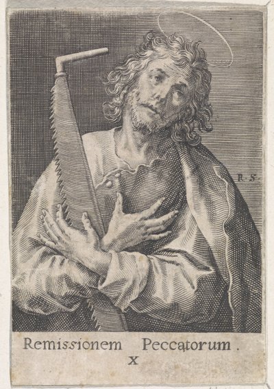 الرسول سيمون المتعصب المسيح ومريم والرسل الاثنا عشر (عنوان السلسلة) بواسطة Maerten de Vos (منسوب إلى)