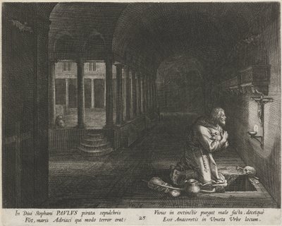 القديس بولس من لاتروس الحياة الفاضلة للناسك (عنوان المسلسل) Trophaeum vitae solitariae (عنوان السلسلة) بواسطة يوهان سادلر (أنا)