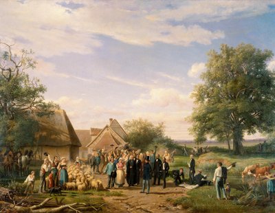 نابليون الثالث يزور مزرعة Coudray في سولونيا لوحة لريموند إسبرات (1809-1856) أورليانز القرن التاسع عشر. متحف الفنون الجميلة بواسطة ريمون إسبرات