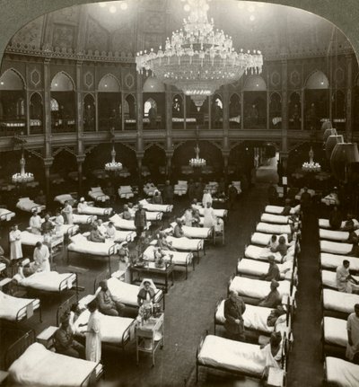 داخل المستشفى السلعي في برايتون ، ساسكس ، الحرب العالمية الأولى ، 1914-1918. بواسطة واقعية يسافر الناشرين