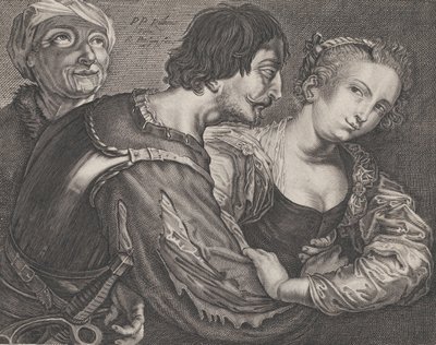 الموكيلة: عجوز وجندية وامرأة ح. 1635-68. بواسطة رينير فان بيرسين