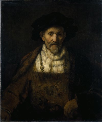 An old man in fanciful costume (oil on canvas) بواسطة رامبرانت هارمنز. فان راين