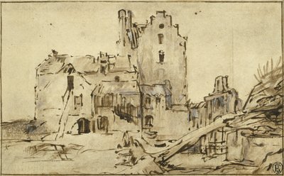 قلعة مكلفة في الاضمحلال ، 1652-57 بواسطة رامبرانت فان راين