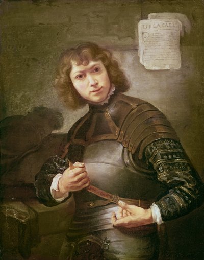 شاب في درع بواسطة Rembrandt van Rijn