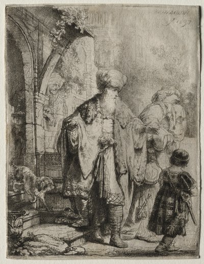 إبراهيم يطرد هاجر وإسماعيل ، 1637. بواسطة رامبرانت فان راين