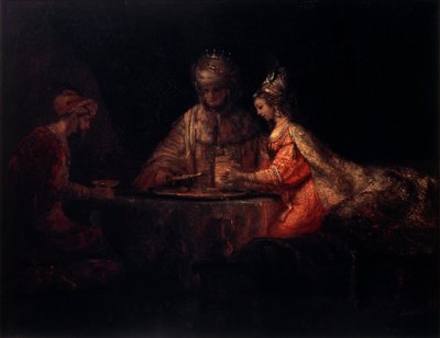 أحشويروش ، هامان وأستر ، 1660. بواسطة رامبرانت فان راين
