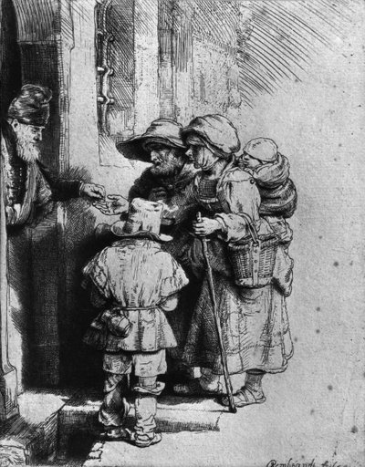 متسولون على عتبة منزل ، 1648 بواسطة رامبرانت فان راين