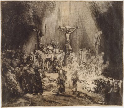 المسيح المصلوب بين اللصوص: الثلاثة صلبان 1653 ، 1653. بواسطة رامبرانت فان راين