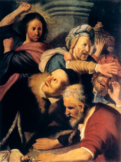 المسيح يقود الصيارفة من المعبد ، 1626 بواسطة رامبرانت فان راين