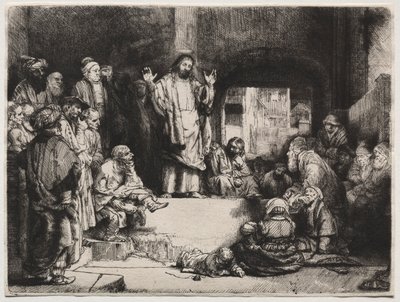 المسيح يعظ القبر الصغير ، ج. 1657. بواسطة رامبرانت فان راين