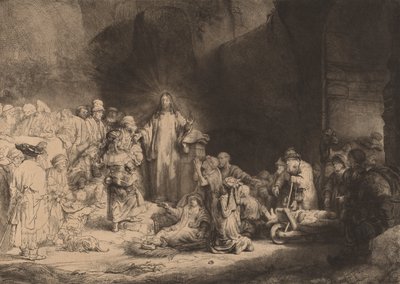 المسيح يكرز بطبعة مائة جيلدر ، ج. 1649. بواسطة رامبرانت فان راين