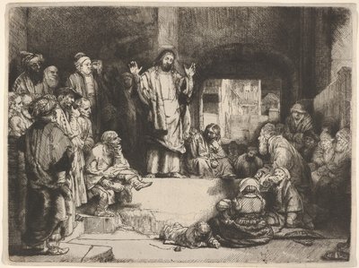 المسيح الوعظ ، دعا La Petite Tombe ، كاليفورنيا. 1657. بواسطة رامبرانت فان راين