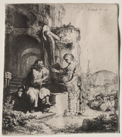 المسيح وامرأة السامرة بين الأنقاض ، 1634. بواسطة رامبرانت فان راين