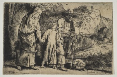 المسيح بين والديه ، العودة من الهيكل ، 1654. بواسطة رامبرانت فان راين