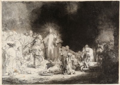 المسيح يشفي المرضى The Hundred Guilder Print بواسطة رامبرانت فان راين
